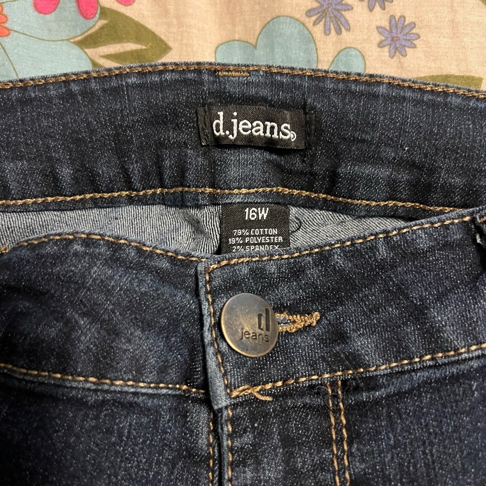 d. jeans Women's Deep Indigo stretch Skinny jeans plus 16 - Picture 3 of 9